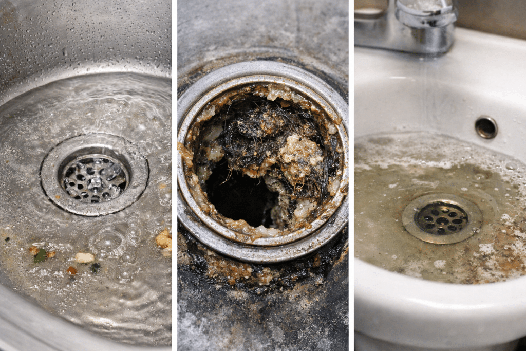 drenaje lento de fregadero atascado