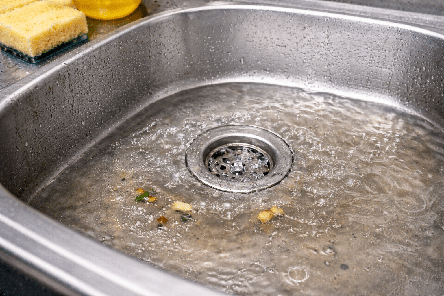 drenaje lento de fregadero atascado